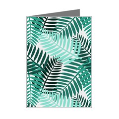 Background Pattern Texture Leaves Design Wallpaper Mini Greeting Card by Wegoenart