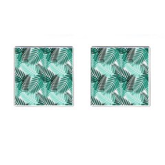 Background Pattern Texture Leaves Design Wallpaper Cufflinks (square) by Wegoenart