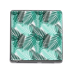 Background Pattern Texture Leaves Design Wallpaper Memory Card Reader (square 5 Slot) by Wegoenart