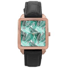 Background Pattern Texture Leaves Design Wallpaper Rose Gold Leather Watch  by Wegoenart