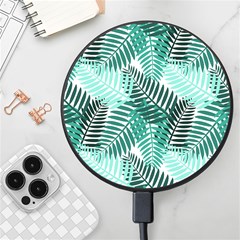 Background Pattern Texture Leaves Design Wallpaper Wireless Fast Charger(black) by Wegoenart