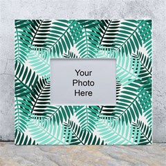 Background Pattern Texture Leaves Design Wallpaper White Wall Photo Frame 5  X 7 