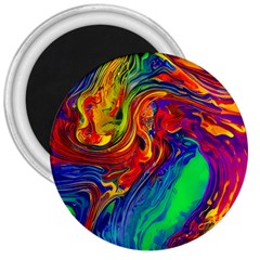 Waves Of Colorful Abstract Liquid Art 3  Magnets by GardenOfOphir