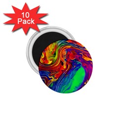 Waves Of Colorful Abstract Liquid Art 1 75  Magnets (10 Pack)  by GardenOfOphir