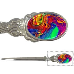 Waves Of Colorful Abstract Liquid Art Letter Opener by GardenOfOphir