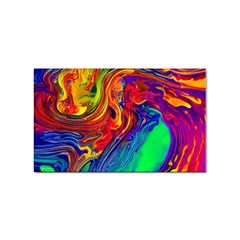 Waves Of Colorful Abstract Liquid Art Sticker (rectangular) by GardenOfOphir