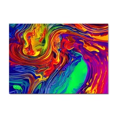 Waves Of Colorful Abstract Liquid Art Sticker A4 (100 Pack) by GardenOfOphir