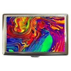 Waves Of Colorful Abstract Liquid Art Cigarette Money Case by GardenOfOphir