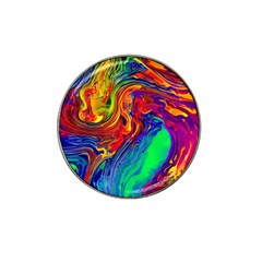 Waves Of Colorful Abstract Liquid Art Hat Clip Ball Marker by GardenOfOphir