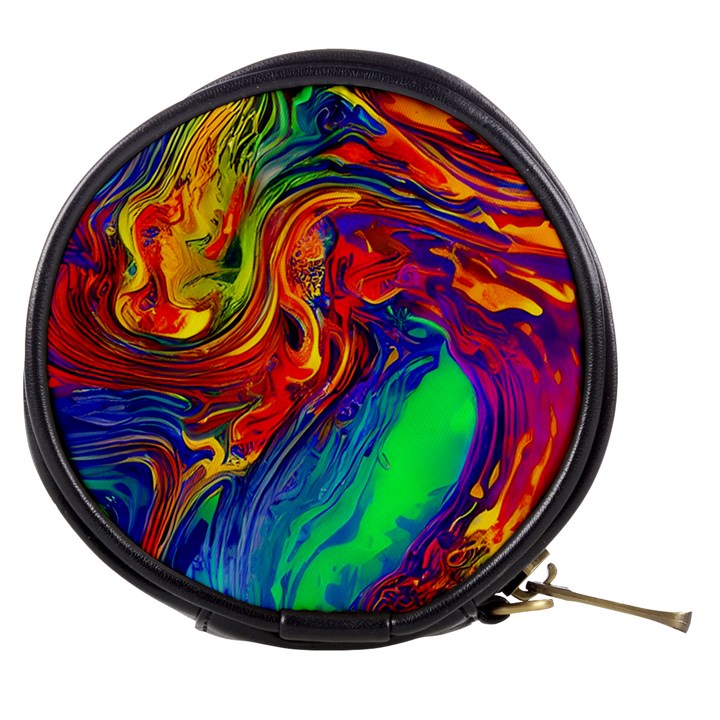 Waves Of Colorful Abstract Liquid Art Mini Makeup Bag