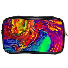 Waves Of Colorful Abstract Liquid Art Toiletries Bag (two Sides) by GardenOfOphir