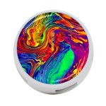 Waves Of Colorful Abstract Liquid Art 4-Port USB Hub (Two Sides) Back