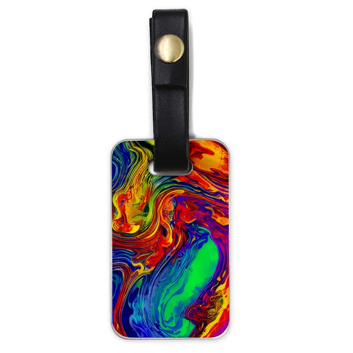 Waves Of Colorful Abstract Liquid Art Luggage Tag (one side)