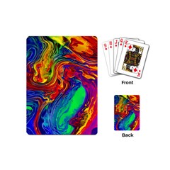 Waves Of Colorful Abstract Liquid Art Playing Cards Single Design (mini)