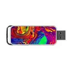 Waves Of Colorful Abstract Liquid Art Portable Usb Flash (one Side) by GardenOfOphir