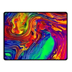 Waves Of Colorful Abstract Liquid Art Fleece Blanket (small) by GardenOfOphir