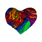 Waves Of Colorful Abstract Liquid Art Standard 16  Premium Flano Heart Shape Cushions Back