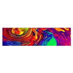 Waves Of Colorful Abstract Liquid Art Oblong Satin Scarf (16  X 60 ) by GardenOfOphir