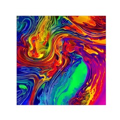 Waves Of Colorful Abstract Liquid Art Square Satin Scarf (30  X 30 ) by GardenOfOphir