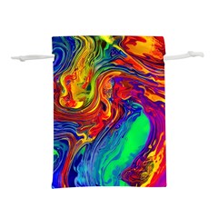 Waves Of Colorful Abstract Liquid Art Lightweight Drawstring Pouch (m) by GardenOfOphir