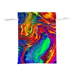 Waves Of Colorful Abstract Liquid Art Lightweight Drawstring Pouch (l) by GardenOfOphir