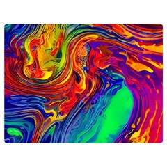 Waves Of Colorful Abstract Liquid Art Premium Plush Fleece Blanket (extra Small) by GardenOfOphir