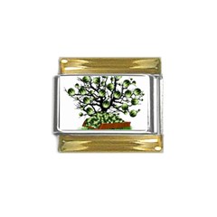 Watermelon Tree Abstraction On Watermelon Abundance Gold Trim Italian Charm (9mm)