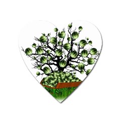 Watermelon Tree Abstraction On Watermelon Abundance Heart Magnet by Wegoenart