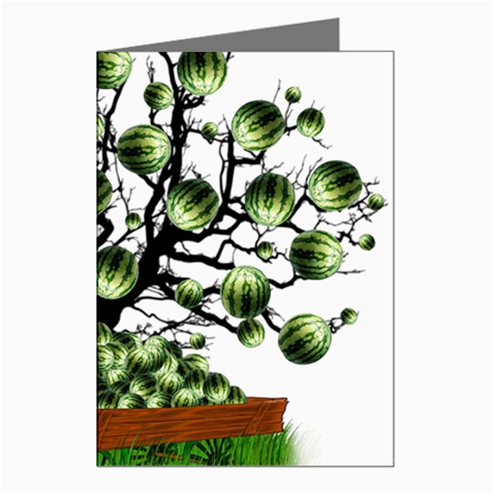 Watermelon Tree Abstraction On Watermelon Abundance Greeting Cards (Pkg of 8)