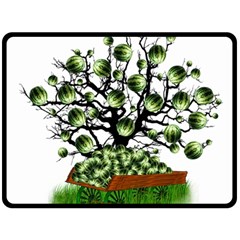 Watermelon Tree Abstraction On Watermelon Abundance One Side Fleece Blanket (large) by Wegoenart