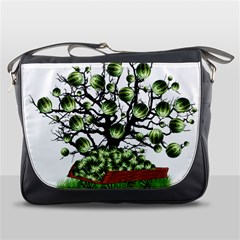 Watermelon Tree Abstraction On Watermelon Abundance Messenger Bag by Wegoenart