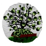 Watermelon Tree Abstraction On Watermelon Abundance Large 18  Premium Round Cushions Back