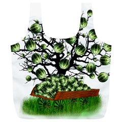 Watermelon Tree Abstraction On Watermelon Abundance Full Print Recycle Bag (xl) by Wegoenart