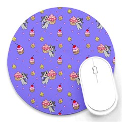 Art Pattern Design Seamless Scrapbooking Round Mousepad by Wegoenart