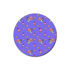 Art Pattern Design Seamless Scrapbooking Rubber Round Coaster (4 Pack) by Wegoenart