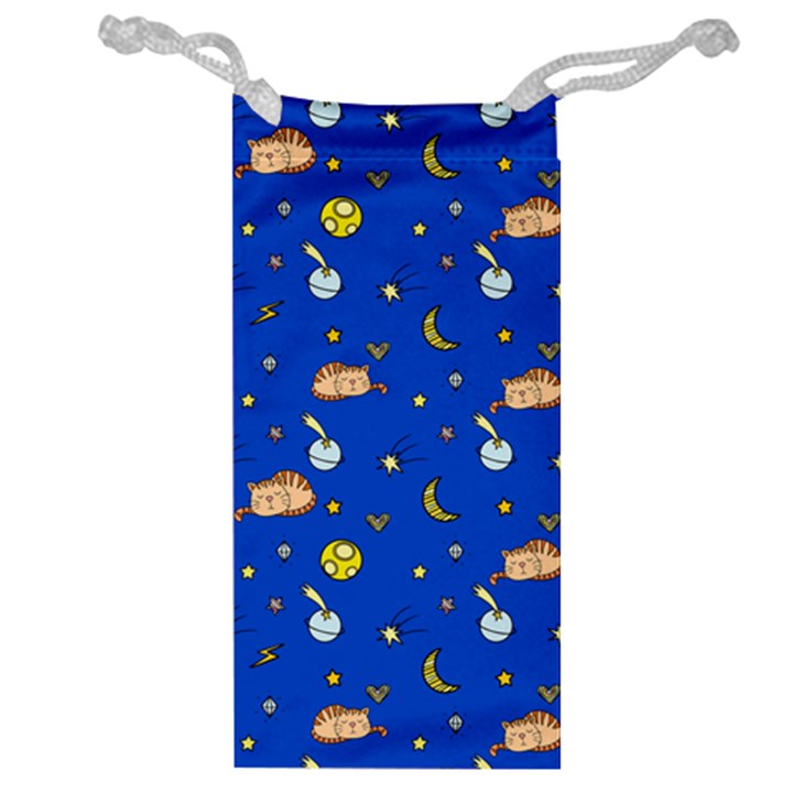 Cat Animals Sleep Stars Seamless Background Jewelry Bag