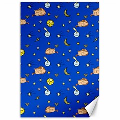 Cat Animals Sleep Stars Seamless Background Canvas 12  x 18 