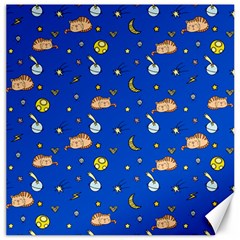 Cat Animals Sleep Stars Seamless Background Canvas 16  x 16 