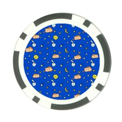 Cat Animals Sleep Stars Seamless Background Poker Chip Card Guard