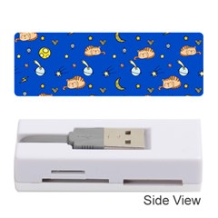 Cat Animals Sleep Stars Seamless Background Memory Card Reader (Stick)