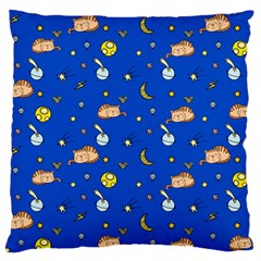 Cat Animals Sleep Stars Seamless Background Large Cushion Case (One Side)