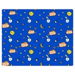 Cat Animals Sleep Stars Seamless Background Premium Plush Fleece Blanket (Medium) 60 x50  Blanket Front