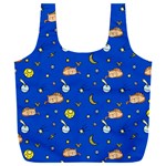 Cat Animals Sleep Stars Seamless Background Full Print Recycle Bag (XXL) Front