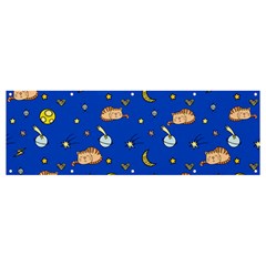 Cat Animals Sleep Stars Seamless Background Banner and Sign 12  x 4 