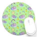 Elephant Sleeping Elephants Background Round Mousepad Front