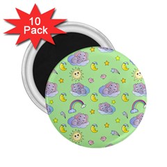 Elephant Sleeping Elephants Background 2 25  Magnets (10 Pack)  by Wegoenart