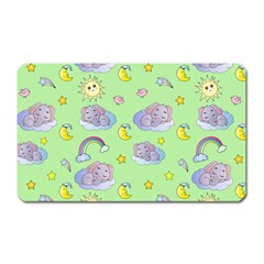 Elephant Sleeping Elephants Background Magnet (rectangular) by Wegoenart