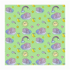 Elephant Sleeping Elephants Background Medium Glasses Cloth by Wegoenart