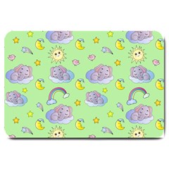 Elephant Sleeping Elephants Background Large Doormat by Wegoenart