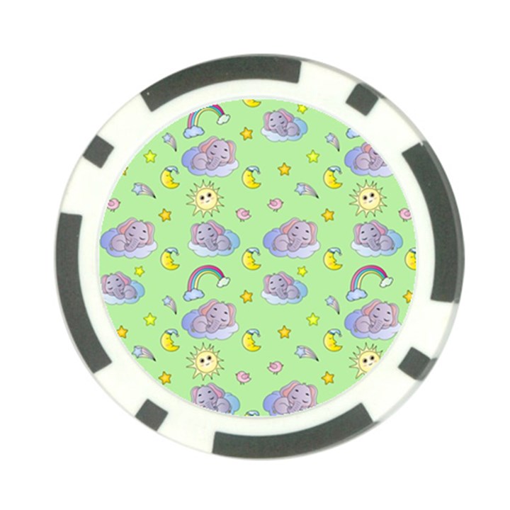 Elephant Sleeping Elephants Background Poker Chip Card Guard